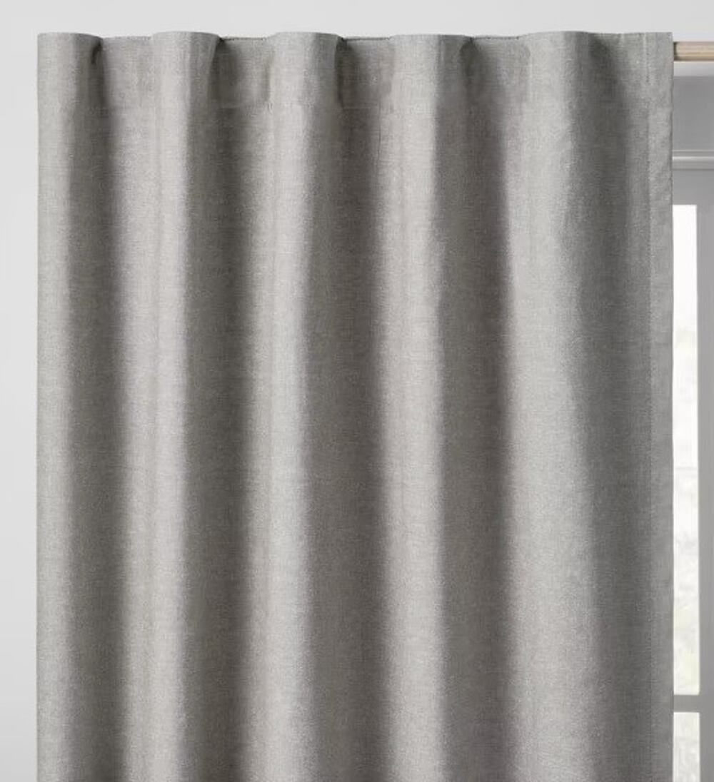Pillowfort 42x 63" Chambray Cotton Kids' Blackout Window Curtain Panel Gray#